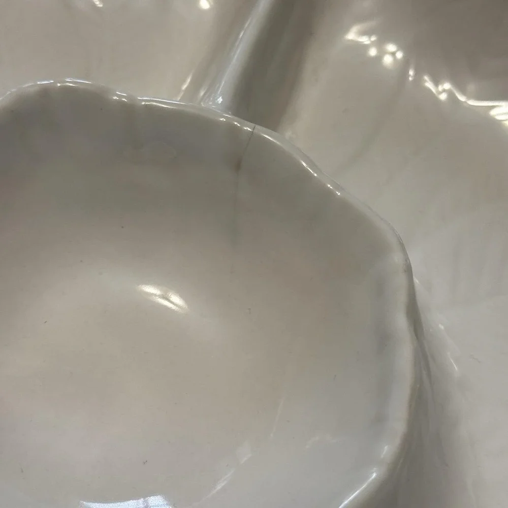 Vintage Japan Stoneware Chip Dip Platter 12